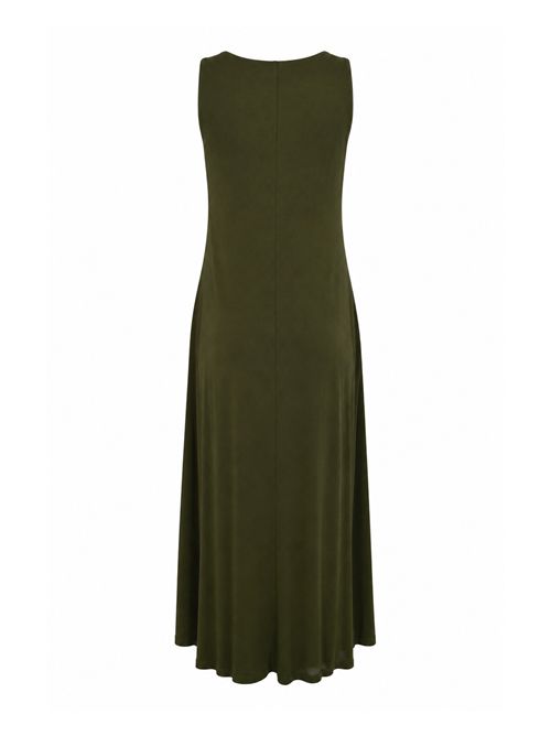 Abito lungo MMLBOSSO in maglia di viscosa Verde muschio MM Max Mara | 2616621038600003